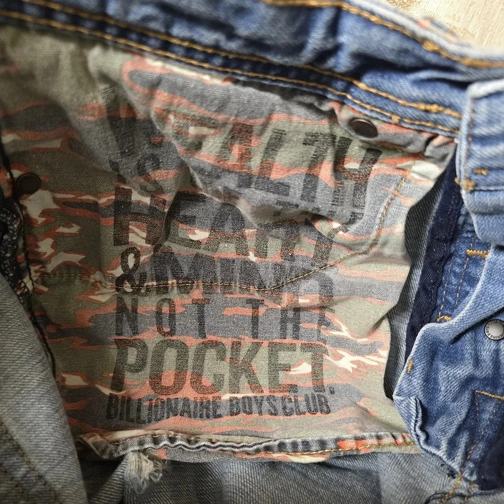 Men's Billionaire Boys Club Heart Mind Distressed Back Leather Buckle Rare Sz32 - Picture 17 of 17